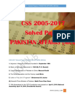 CSS 2005-2017 | Solved Papers | PAKISTAN AFFAIRS (MCQs