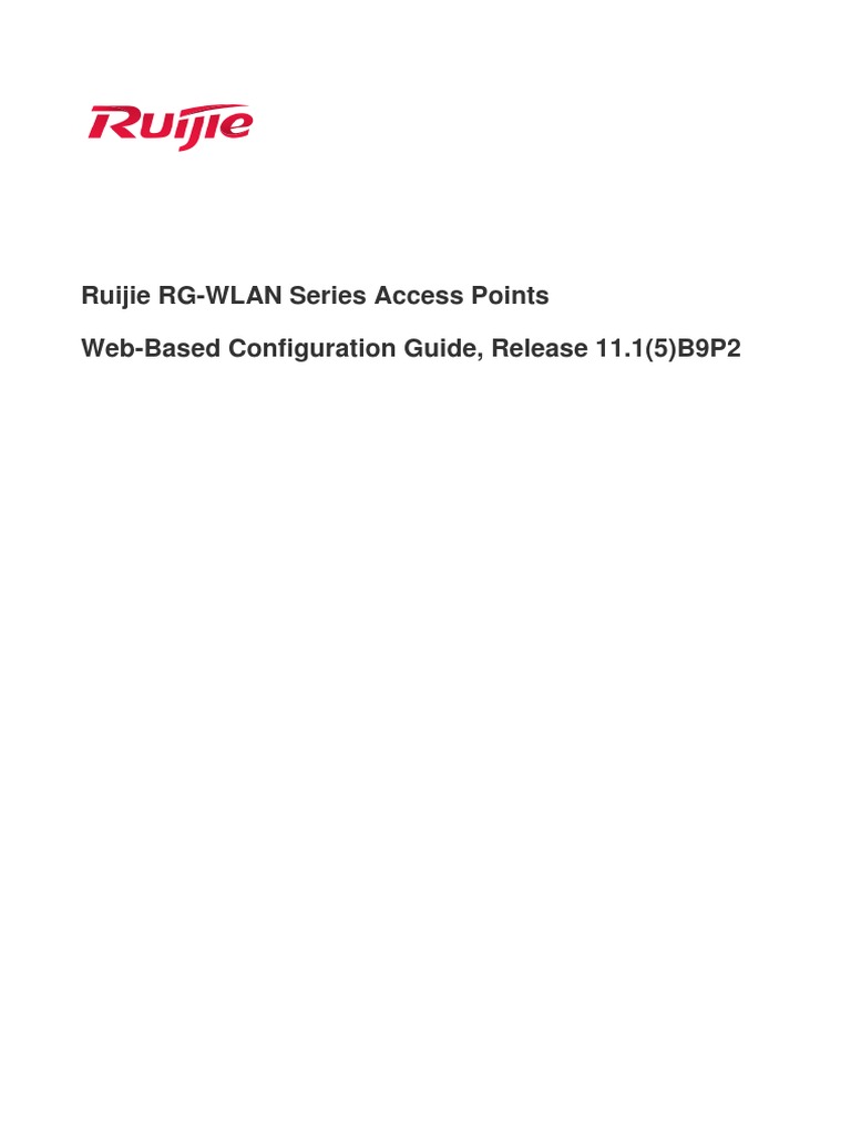 Ruijie RG-WLAN Series Access Points Web-Based Configuration Guide PDF ...