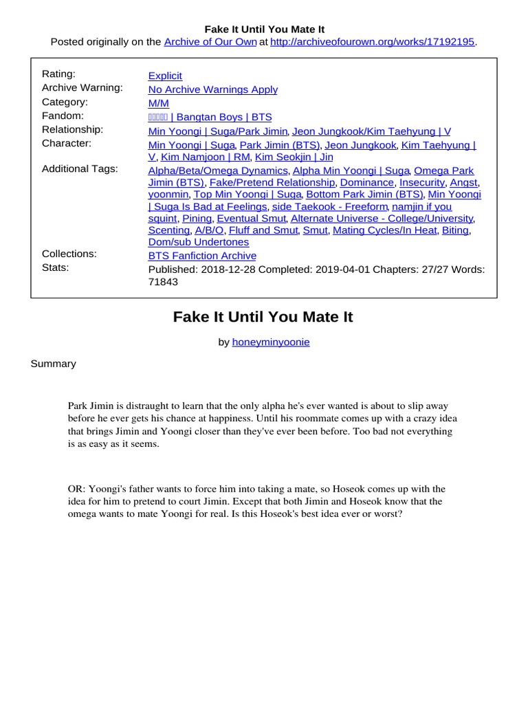 Fake It Until You Mate Pdf