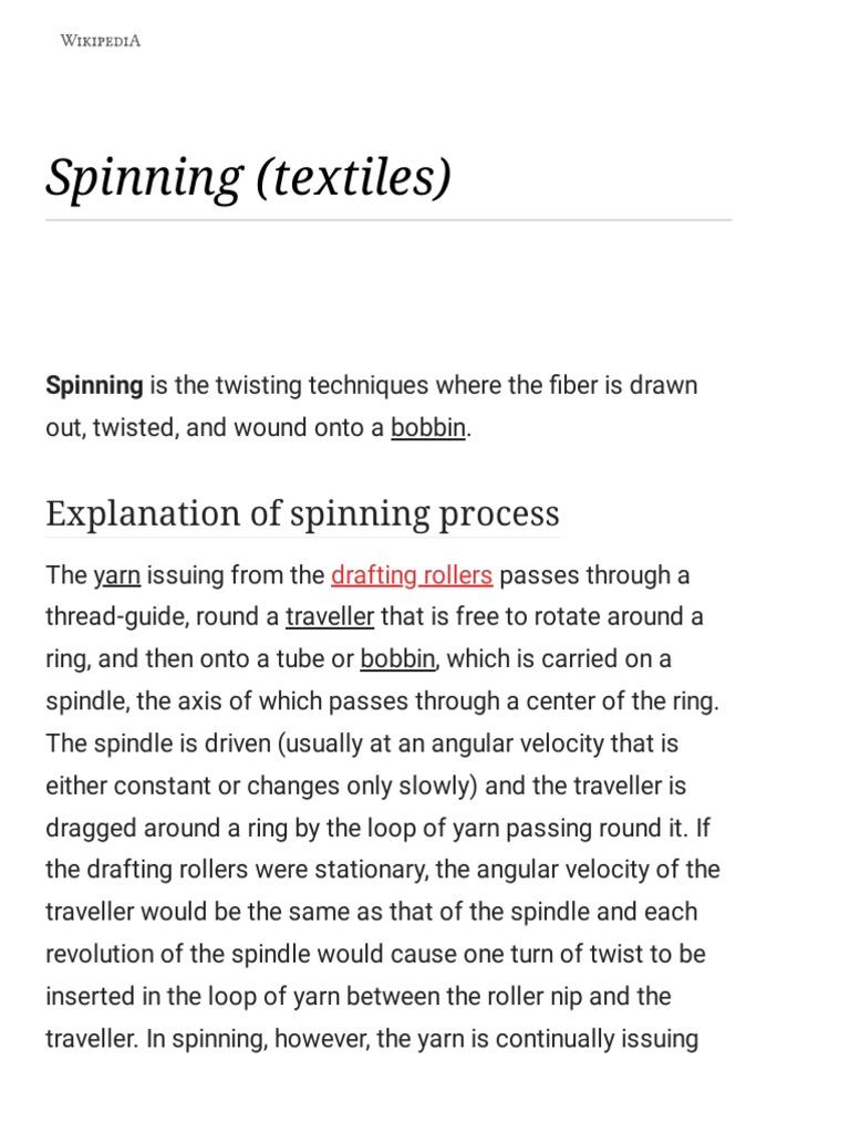 Spinning Part 1 PDF | PDF | Spinning (Textiles) | Textiles