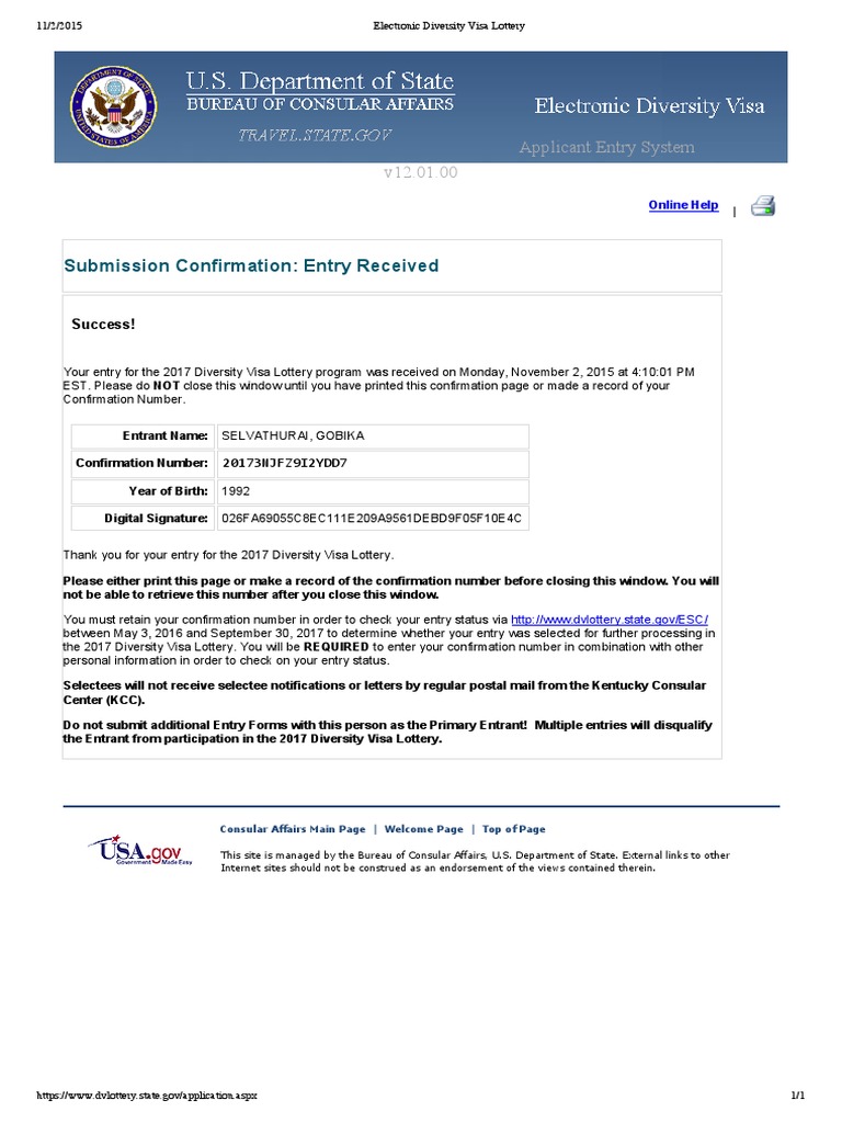 Electronic Diversity Visa Lottery PDF | PDF | Travel Visa | Business