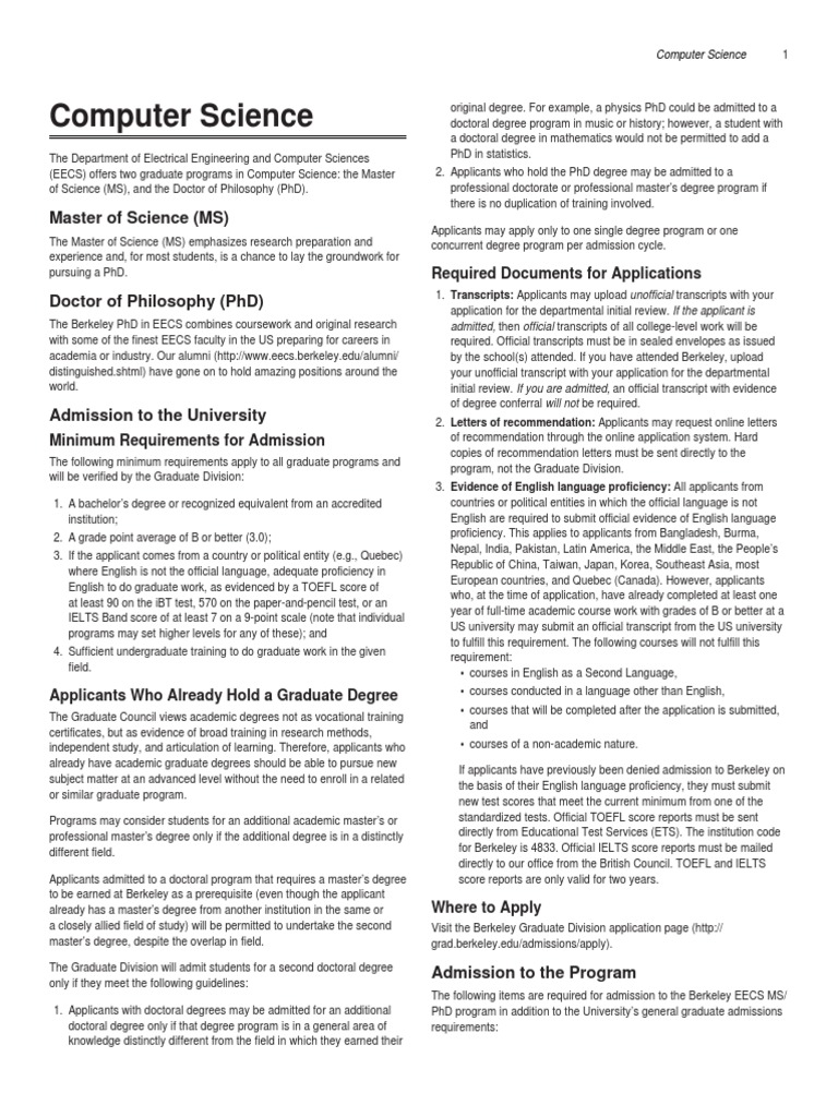 Graduate Admissions & Programs | EECS at UC Berkeley