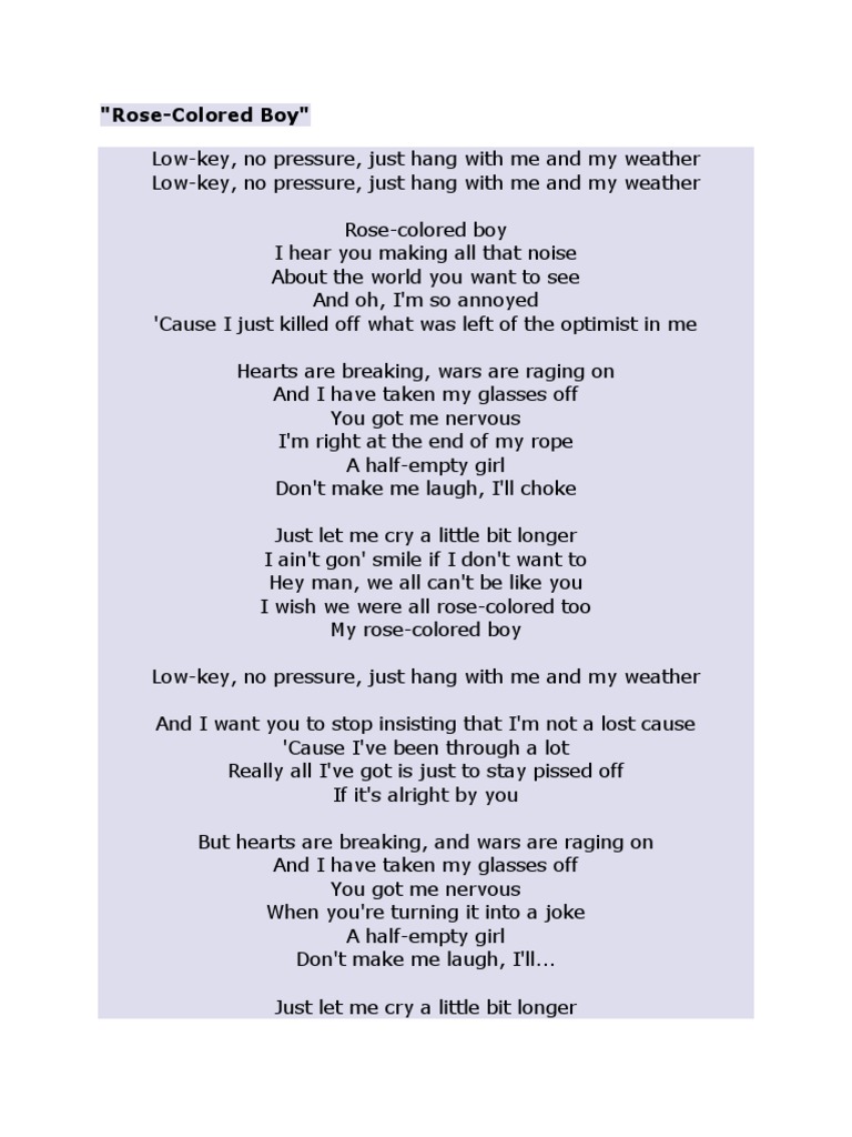 Rose Colored Boy PDF