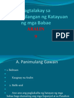 Araling 9 Pagtalakay Sa Pangangailangan NG Katayuan NG Mga Babae