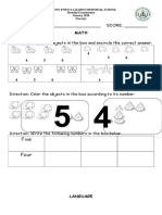 Math Practice for Numbers 4 and 5 and Language