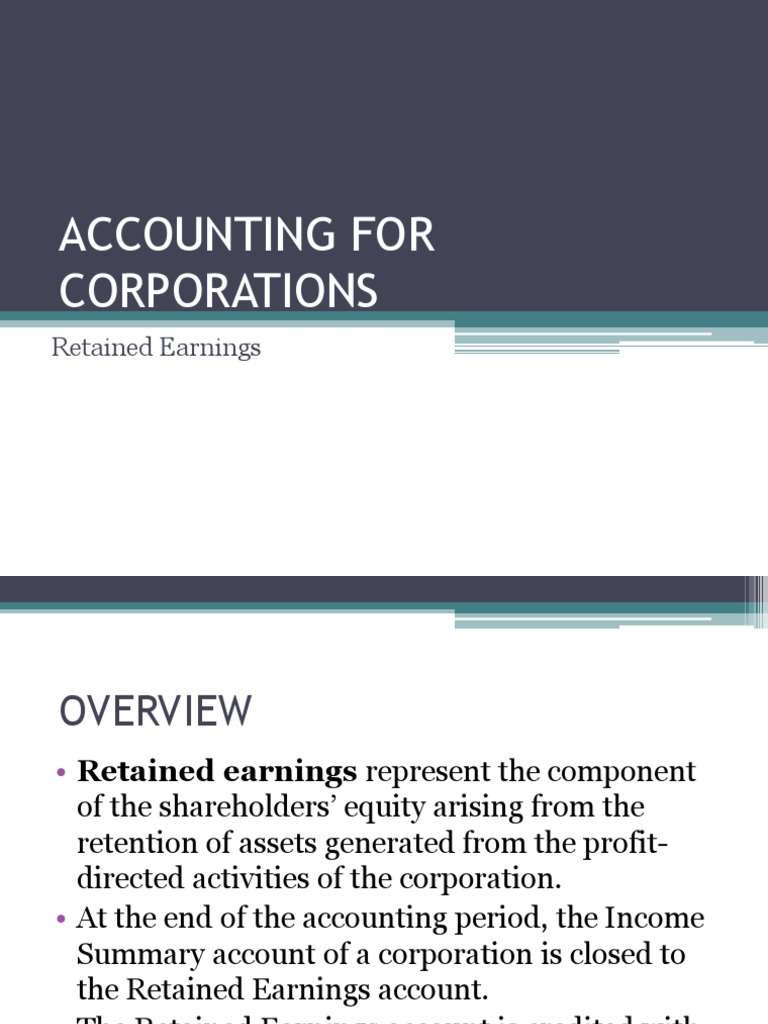 Unrestricted Retained Earnings Explained | PDF | Dividend | Stocks