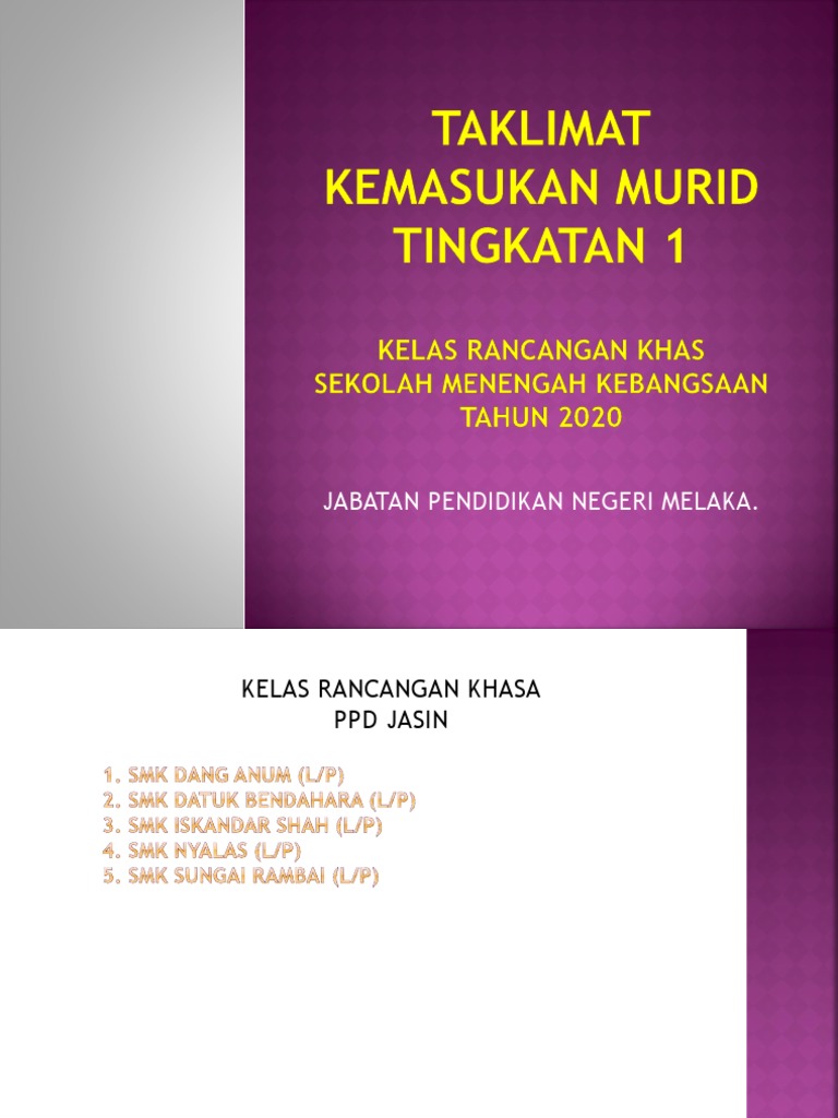 Taklimat Kemasukan Pelajar Krk Dan Aliran Agama Tahun 2020 Pdf