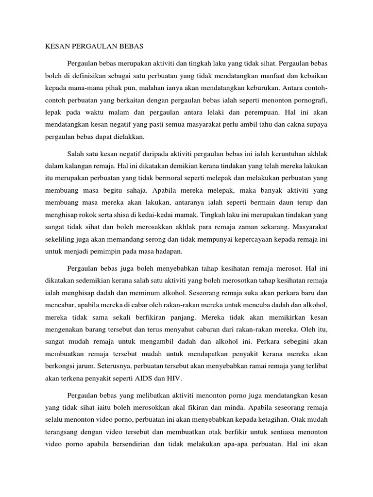 Kesan Pergaulan Bebas Pdf