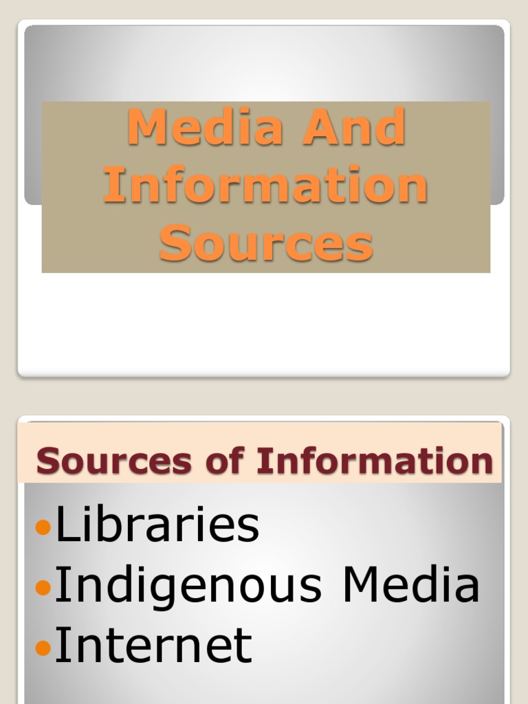 Media and Information Sources PDF Mass Media Libraries