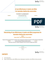 Determining of Cost-Effectiveness in Tender and Offset Programmes For Australian Biodiversity Conservation