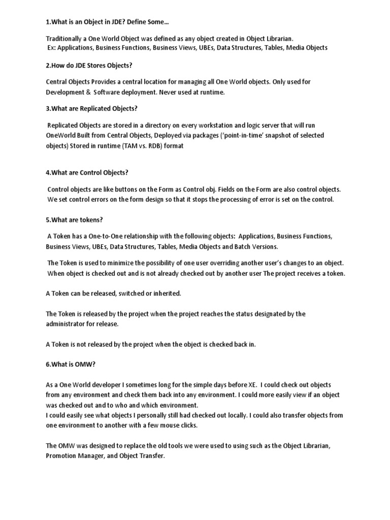 JDE CNC Interview Questions&Answers V1 | PDF | Software Engineering