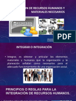 Integracion de Recursos Humanos y Materiales Necesarios