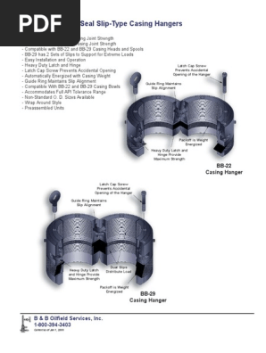 BB-22 and BB-29 Slip Casing Hanger