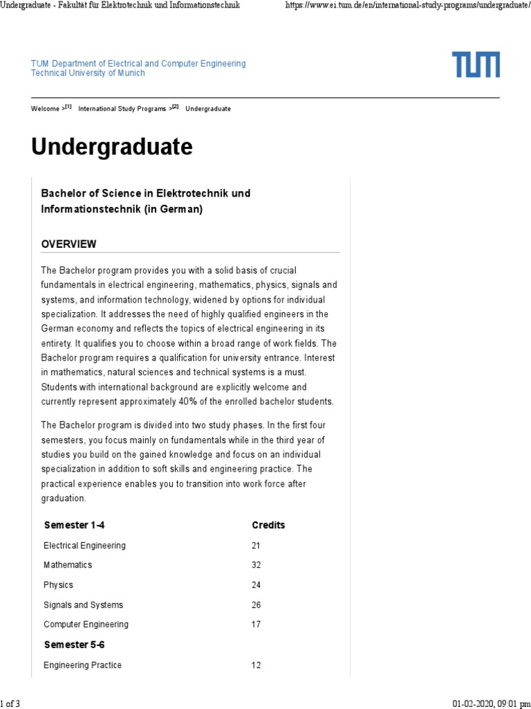Tum2 Bachelor S Degree Engineering