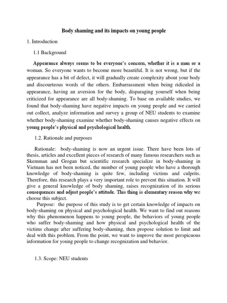 Impacts of Body Shaming on Youth | PDF | Shame | Mental Health