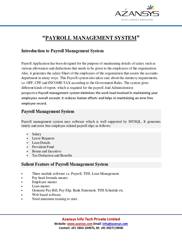 Comprehensive Payroll Management System | PDF | Payroll | Payroll Tax