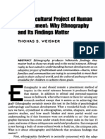 Weisner 1997 - Why Ethnography Matters