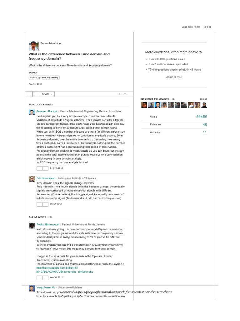 What Is The Difference Between Time Domain and Frequency Domain PDF
