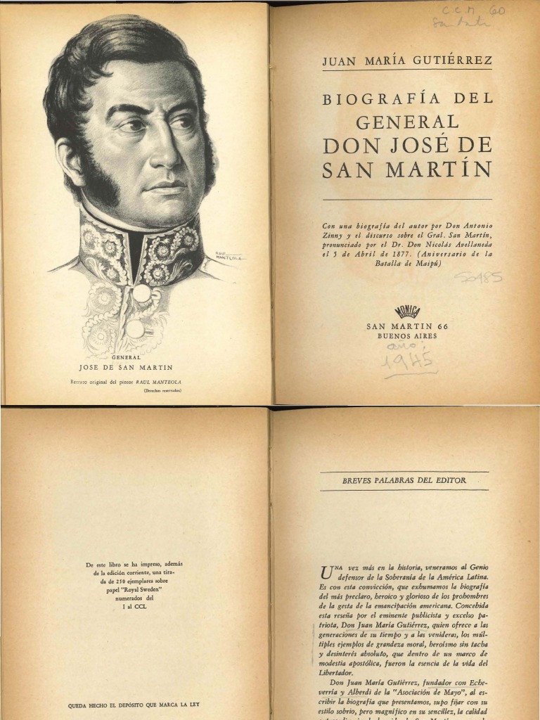 Gutiérrez, Juan María - Biografía Del General Don José de San Martín ...