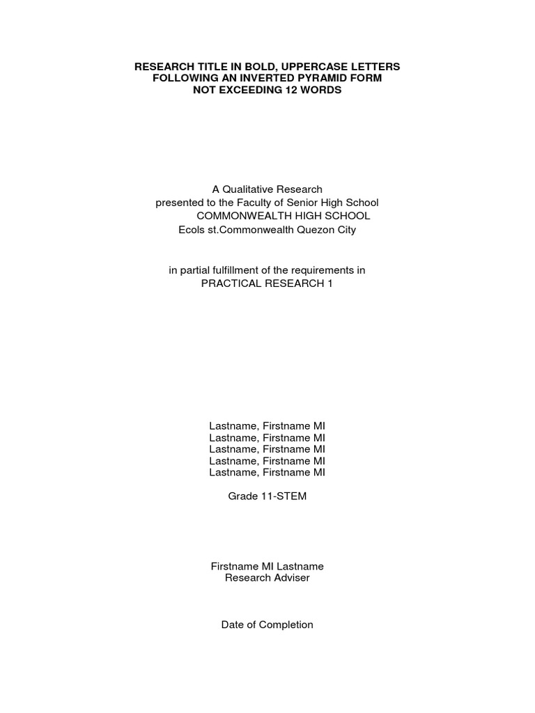 Practical Research Paper Format Guide | PDF | Research Design | Data ...