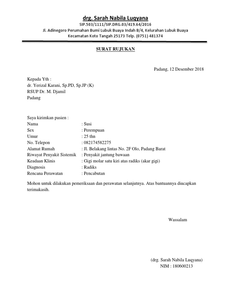 Surat Rujukan Penyakit Jantung | PDF