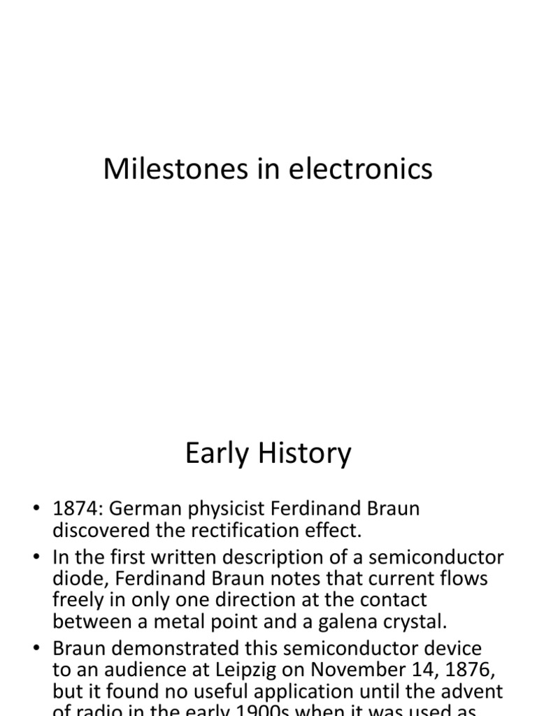 Milestones in Electronics | PDF | Integrated Circuit | Transistor