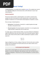 What is Hypothesis Testing