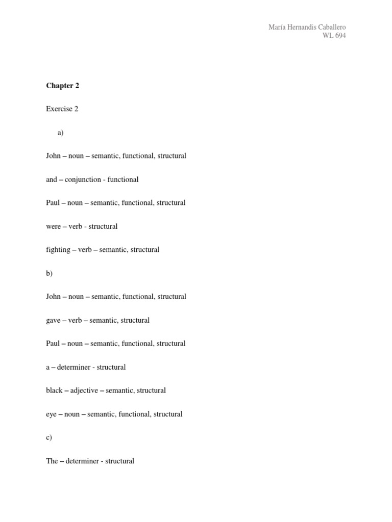 Linguistic Exercises and Analysis Guide | PDF | Verb | Adjective