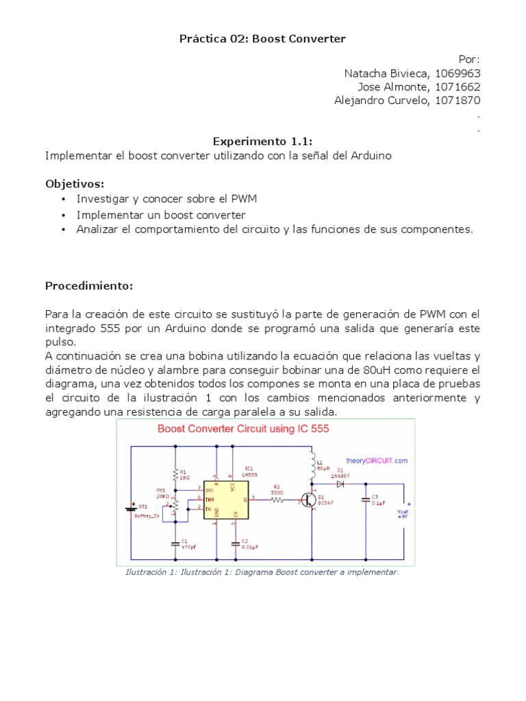 Implementación de Boost Converter con Arduino | PDF | Inductor ...