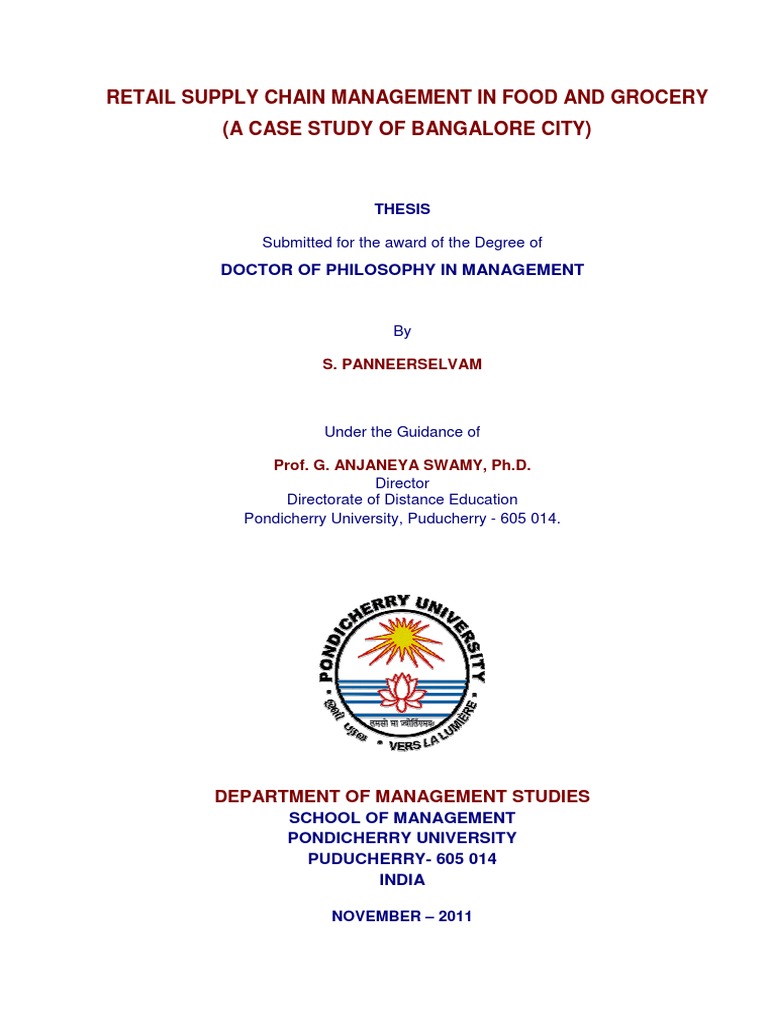 Bangalore Food Retail Supply Chain | PDF | Supply Chain | Retail