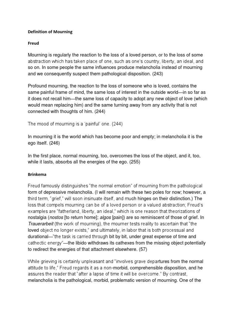 Definition of Mourning | PDF | Grief | Id