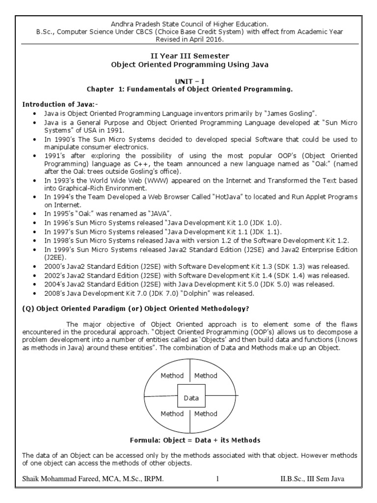 Ii B Sc Iii Sem Java Notes Pdf Inheritance Object Oriented Programming Java Programming Language
