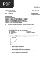 Kinematics Test W Solutions