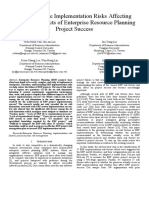 Examining The Implementation Risks Affecting Different Aspects of ERP Project Success