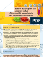 Impact of isotonic drinks on hydration of adults in air conditioning