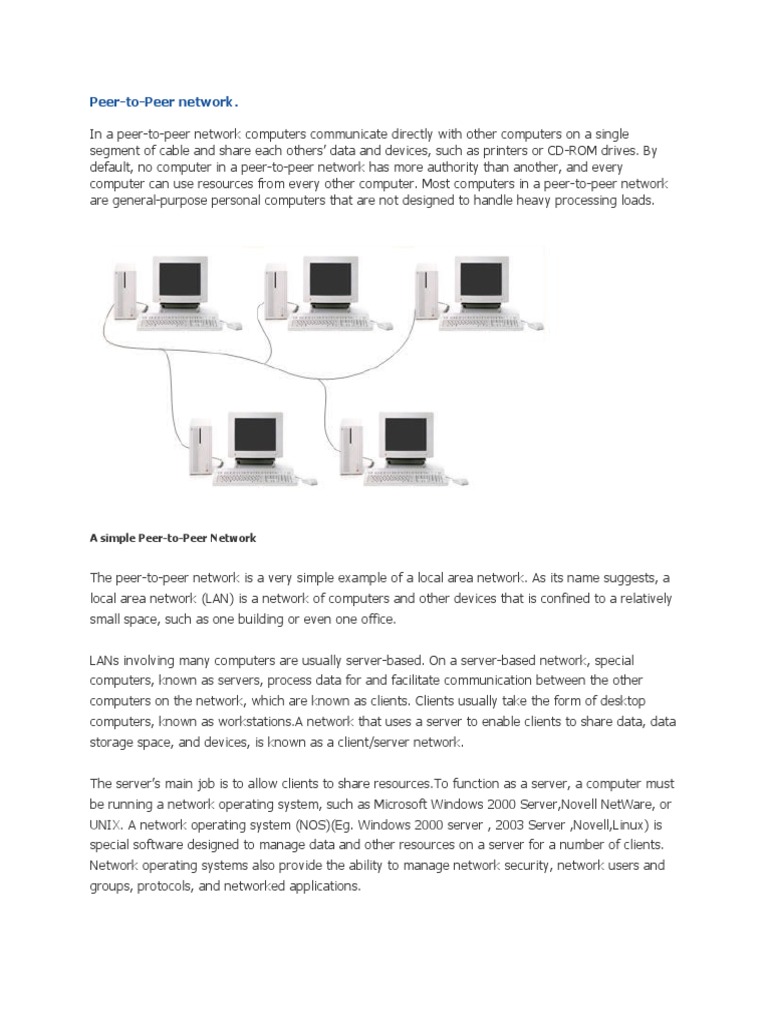 Simple Peer-to-Peer Network Overview | PDF | Computer Network | Network ...
