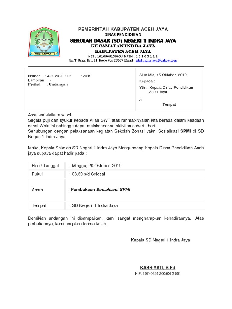 Surat Undangan Ke Dinas | PDF