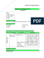 Sesión de Aprendizaje 4° - Marzo