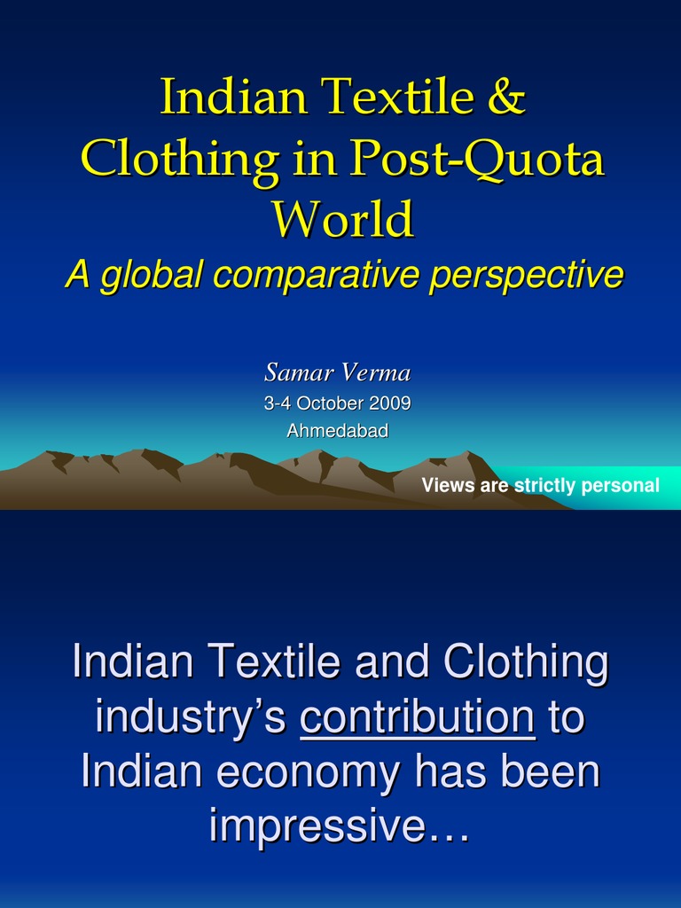 Indian Textile and Clothing Global Comparative | PDF | Cotton ...