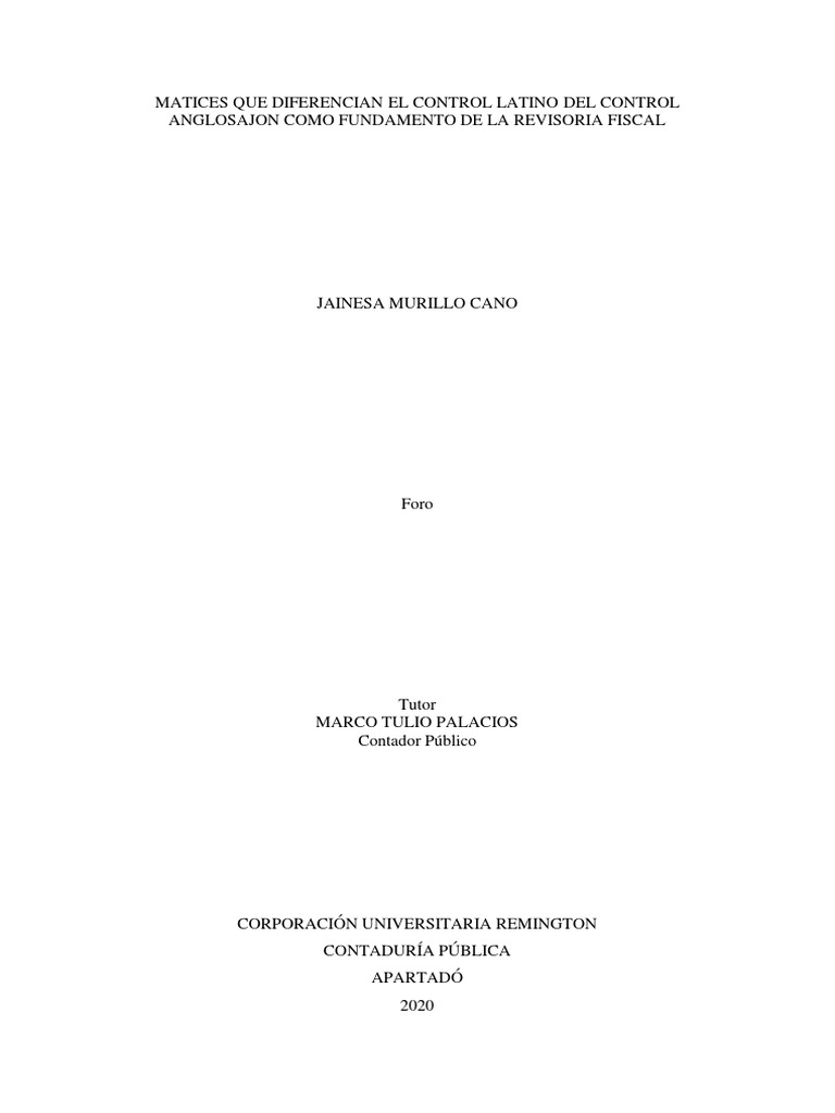 Foro Matices Que Diferencian El Control Latino Del Control Anglosajon