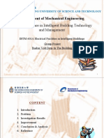 Department of Mechanical Engineering: Master of Science in Intelligent Building Technology and Management