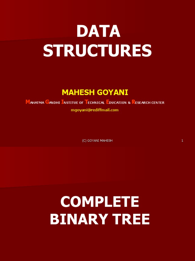 Complete Binary Tree | PDF