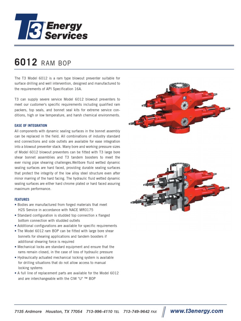 T3 6012 Ram BOP | PDF | Technology & Engineering
