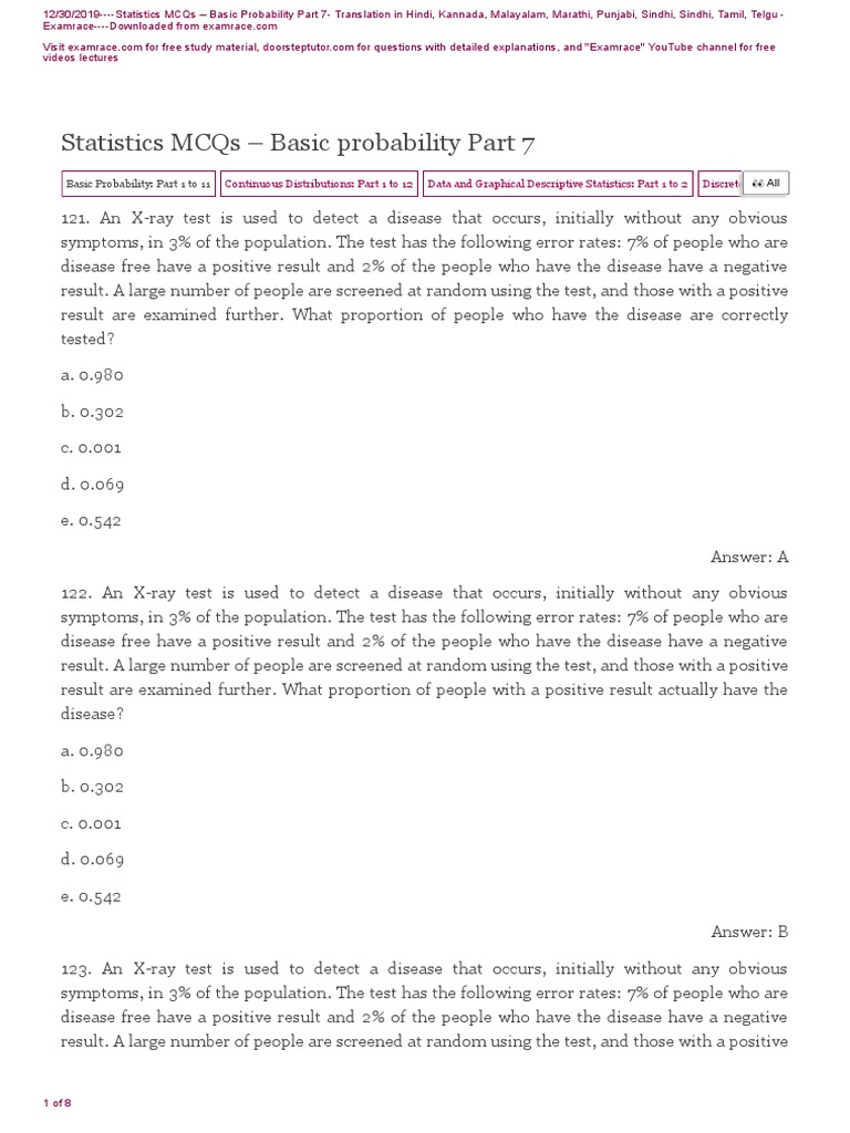 Basic Probability Part 7 PDF | PDF | Statistics