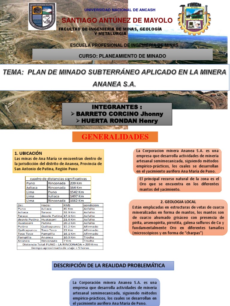 Plan de Minado en Minera Ananea S.A. | PDF | Planificación | Minería