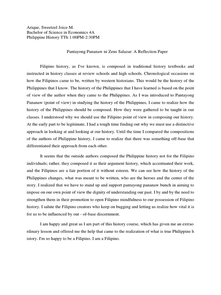 Pantayong Pananaw Reflection Paper