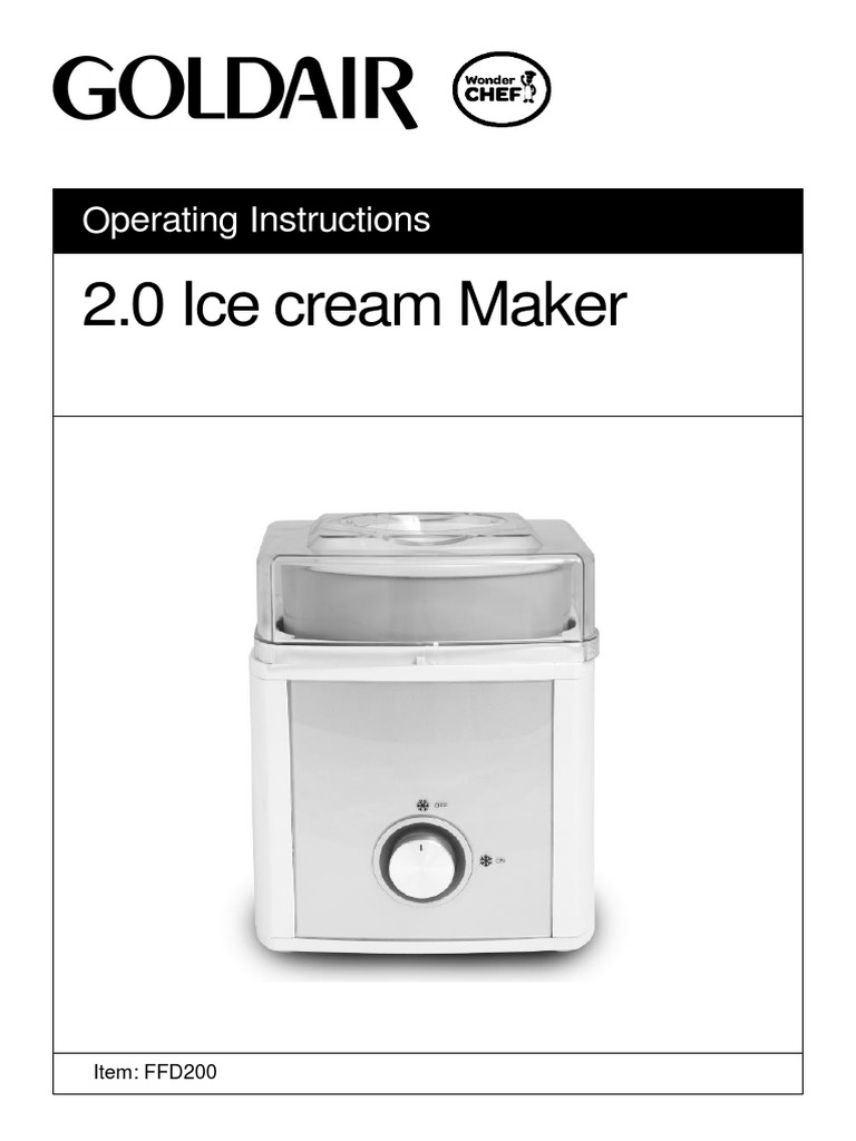 Goldair Ice Cream Maker Manual Download Free PDF Ice Cream Refrigerator
