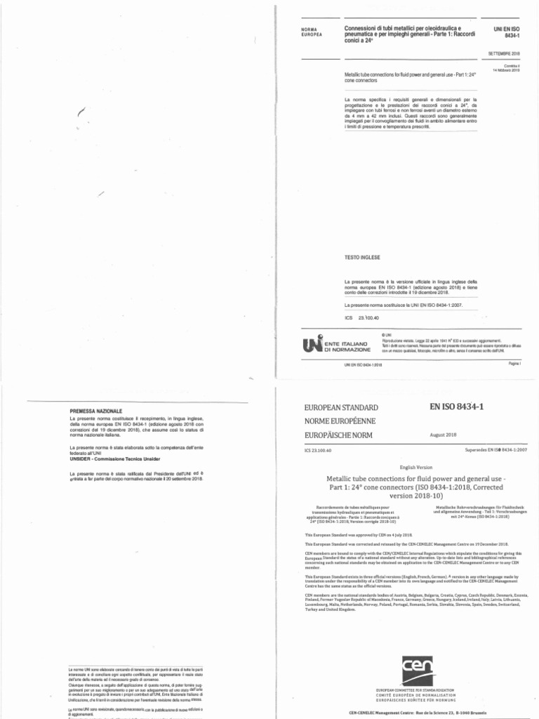 Uni en Iso 8434-1 PDF | PDF