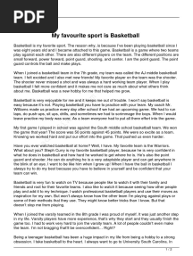 My Favourite Sport Is Basketball