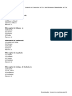 Capitals of Countries MCQs - World General Knowledge MCQs